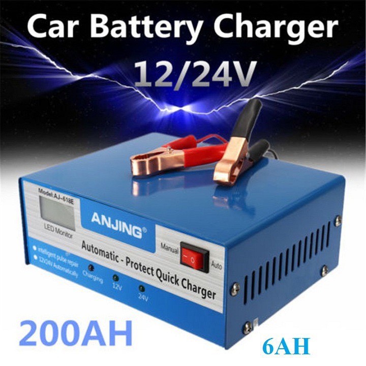 💕💕FREESHIP💕💕 Bộ Sạc Acquy Tự Động 12v Đến 24v Nạp Cho Acquy Từ 4Ah Đến 200Ah - Tự Động Phục Hồi Bình