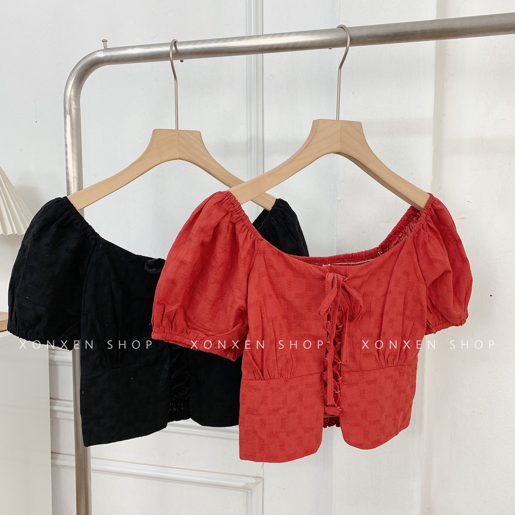 ÁO KIỂU NỮ áo kiểu đan dây ngực cá tính tôn vòng eo XONXEN SHOP freesize mã 3307