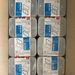 [ XẢ KHO ] Hộp nhựa chữ nhật đựng thức ăn, hộp nhựa đựng thực phẩm 650 ml - Set 50c cả nắp