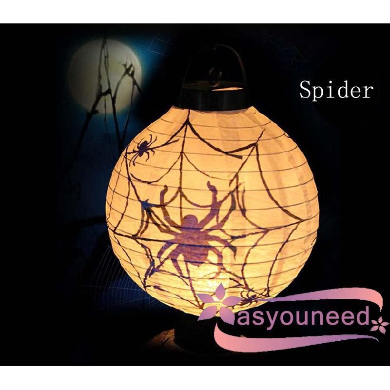 Aydღ-Halloween Pumpkin Spider Skull Castle Light Lamp Party Hanging LED