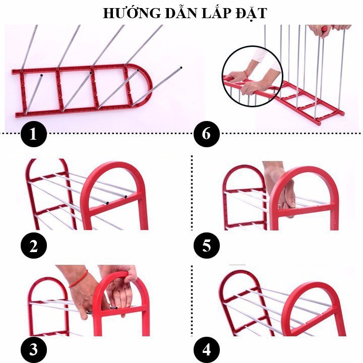 Kệ để giày dép 4 tầng thanh thép