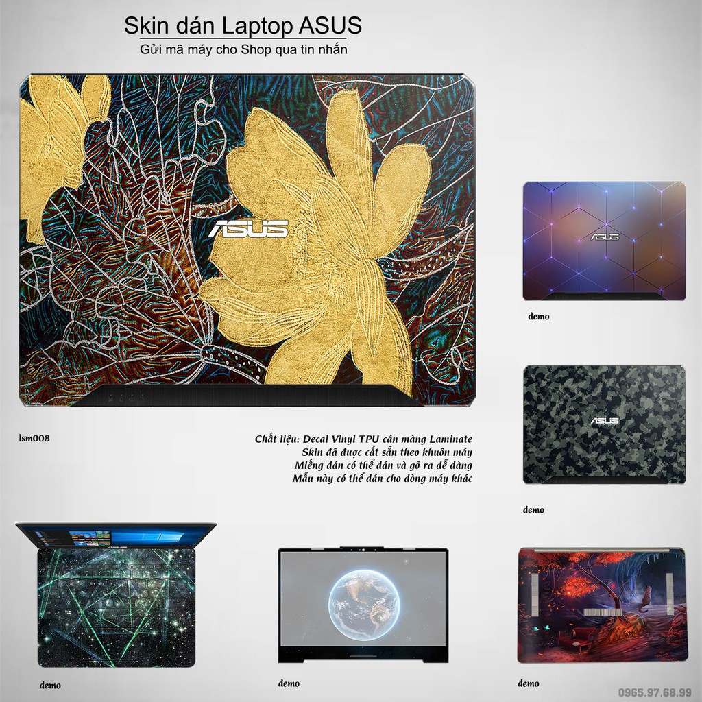 Skin dán Laptop Asus in hình Bông Sen Trong Giếng Ngọc - lsm008 (inbox mã máy cho Shop)