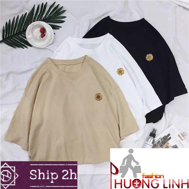 [Có video] Áo thun nam nữ hình hoa cúc You are my sunshine form rộng tay lỡ - Thời Trang Phương Ling - 17062020601