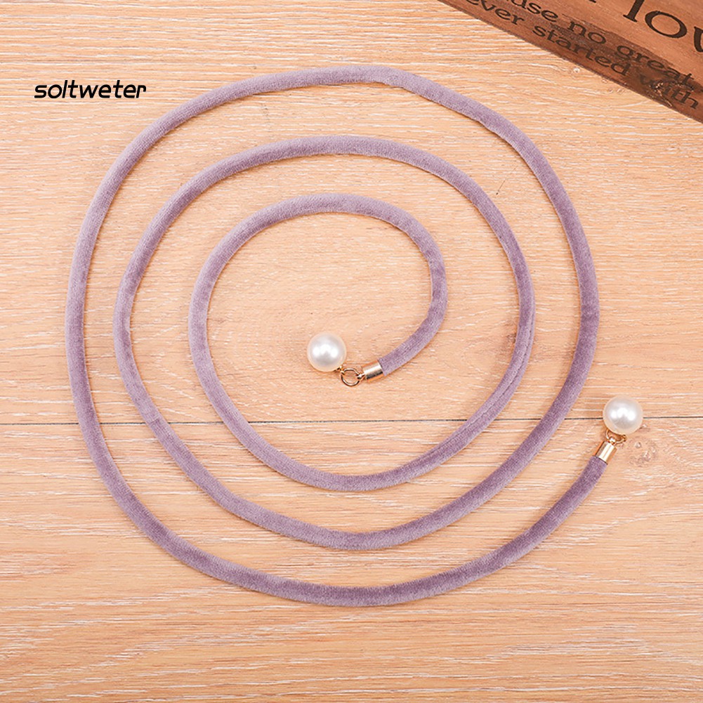 Dây thắt lưng đính ngọc trai nhân tạo thời trang cho nữ