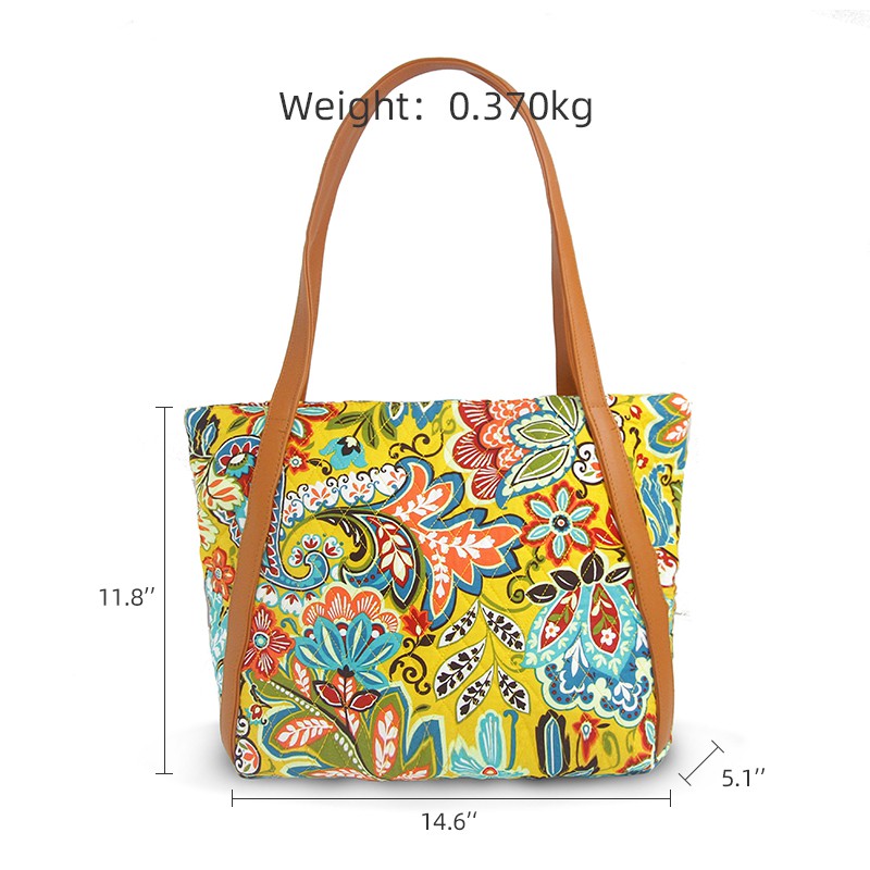 Túi Tote Đeo Vai / Xách Tay Cỡ Lớn In Họa Tiết Hoa Thời Trang Cho Nữ