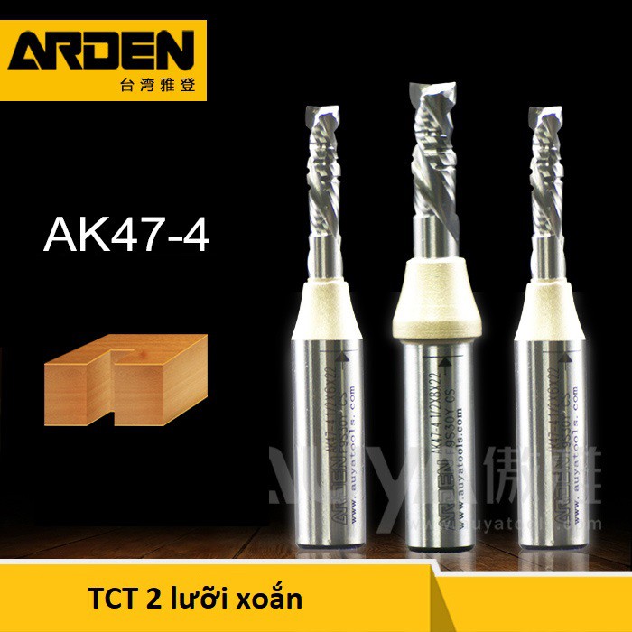 ARDEN AK4- Mũi dao CNC 6.0mm UP/DOWN 2 lưỡi xoắn TCT phủ teflon
