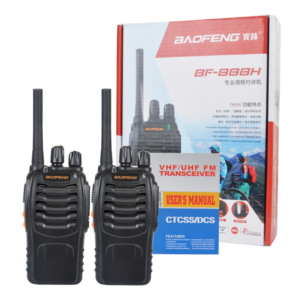 Bộ 2 Bộ Đàm Baofeng Walkie Talkies Hai Chiều Cổng Usb 888h Bf-888H