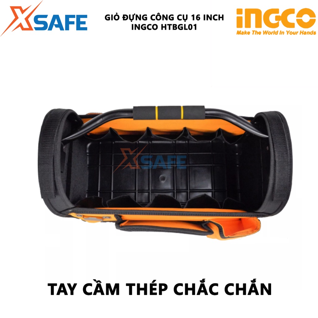 Giỏ đựng công cụ INGCO HTBGL01 Túi đồ nghề kích thước 16 inch, 21 túi đựng công cụ chất liệu polyester 600D - Chính hãng