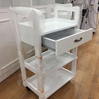 Giảm giá kệ gỗ có bánh xe, kệ đa năng, xe đẩy 3 tầng, giá 3 tầng có bánh xe