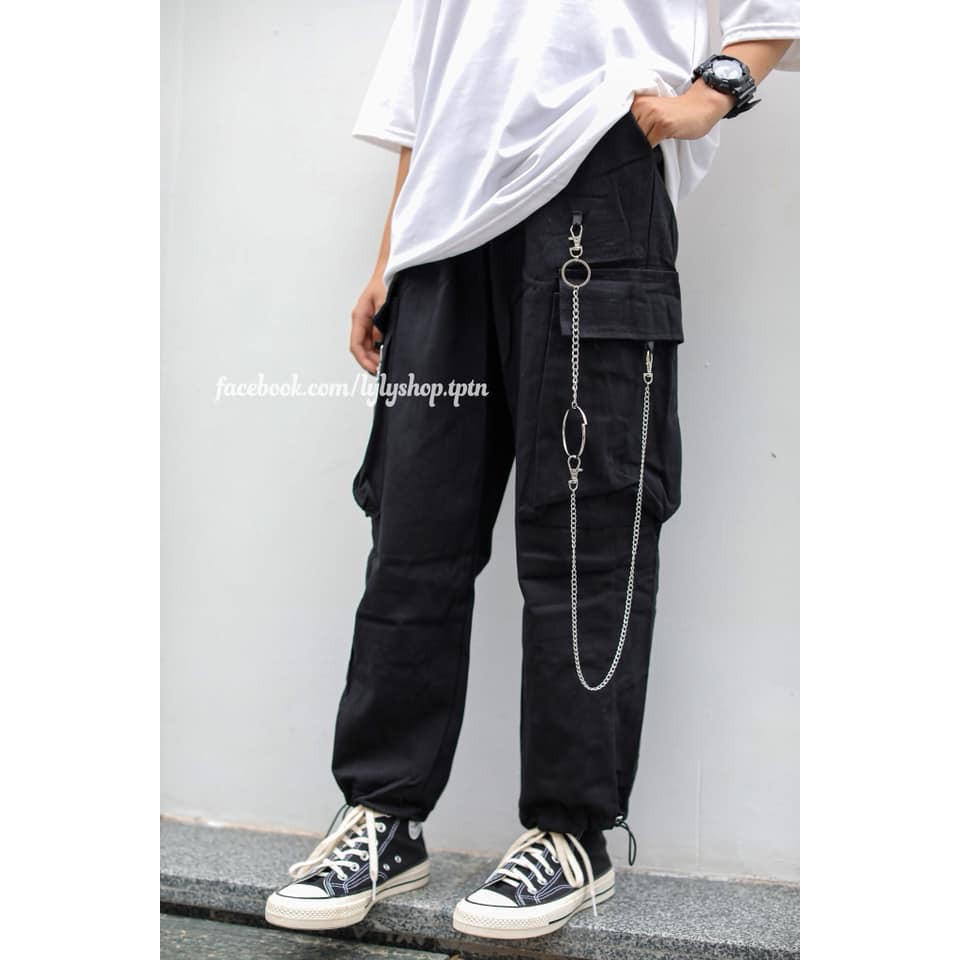 Quần jogger nam nữ ERL túi hộp kèm dây xích cá tính năng động phong cách street style thời thượng | BigBuy360 - bigbuy360.vn