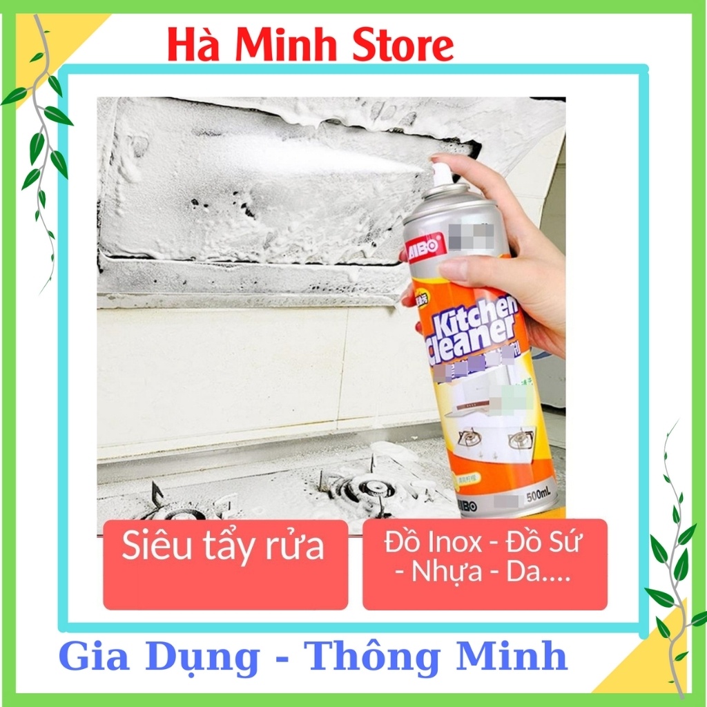 Bình Xịt Vệ Sinh Nhà Bếp Đa Năng, Xịt Bọt Tuyết, Tẩy Dầu Mỡ, Tẩy Vết Bẩn Kitchen Cleaner 500ml Hà Minh Store