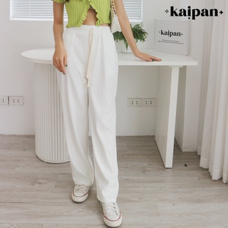 Quần ống suông gấm nhăn , cạp chun co giãn dây rút, lưng cao, size s m l - kaipan