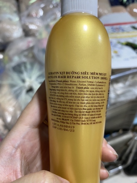 Sữa dưỡng phục hồi siêu mềm mượt Keratin KenLox 180ml