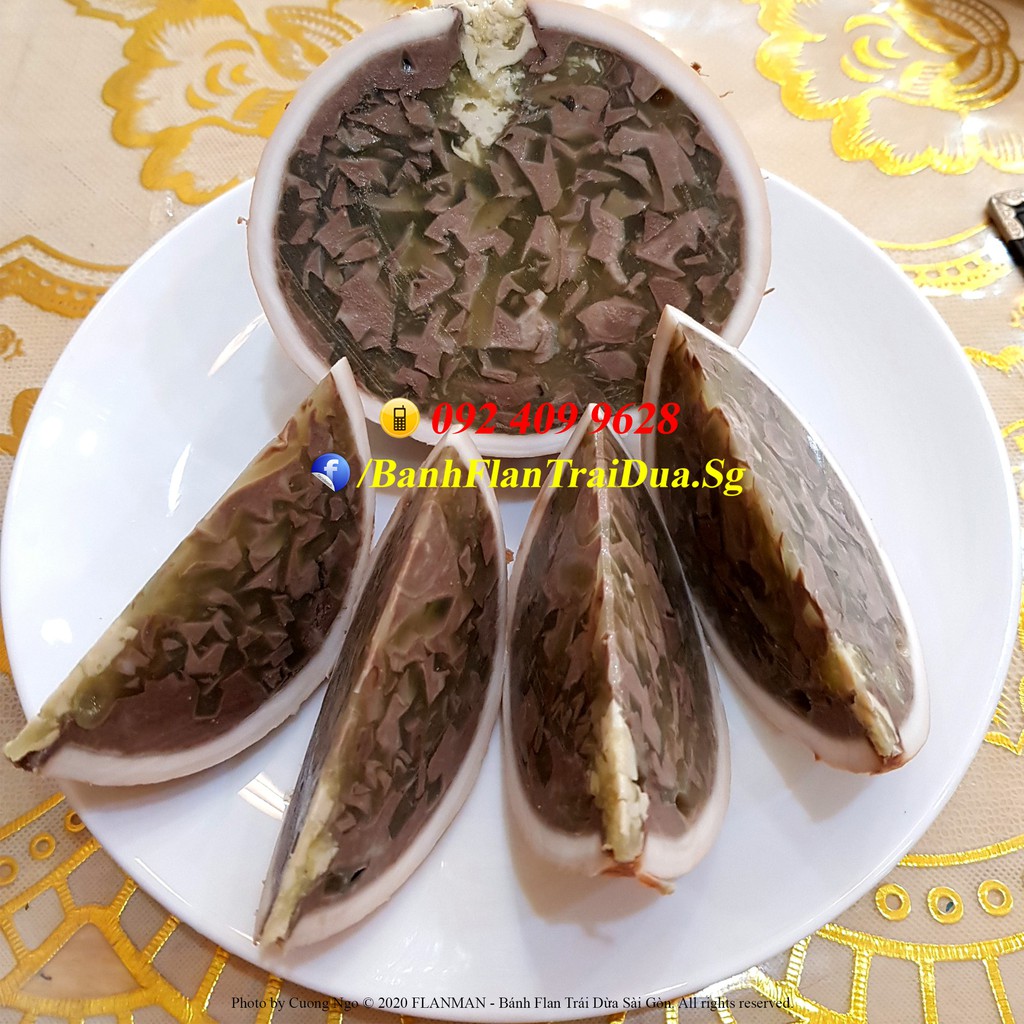 Bánh Flan Rau Câu Trái Dừa vị Cacao - Chocolate (Size to)