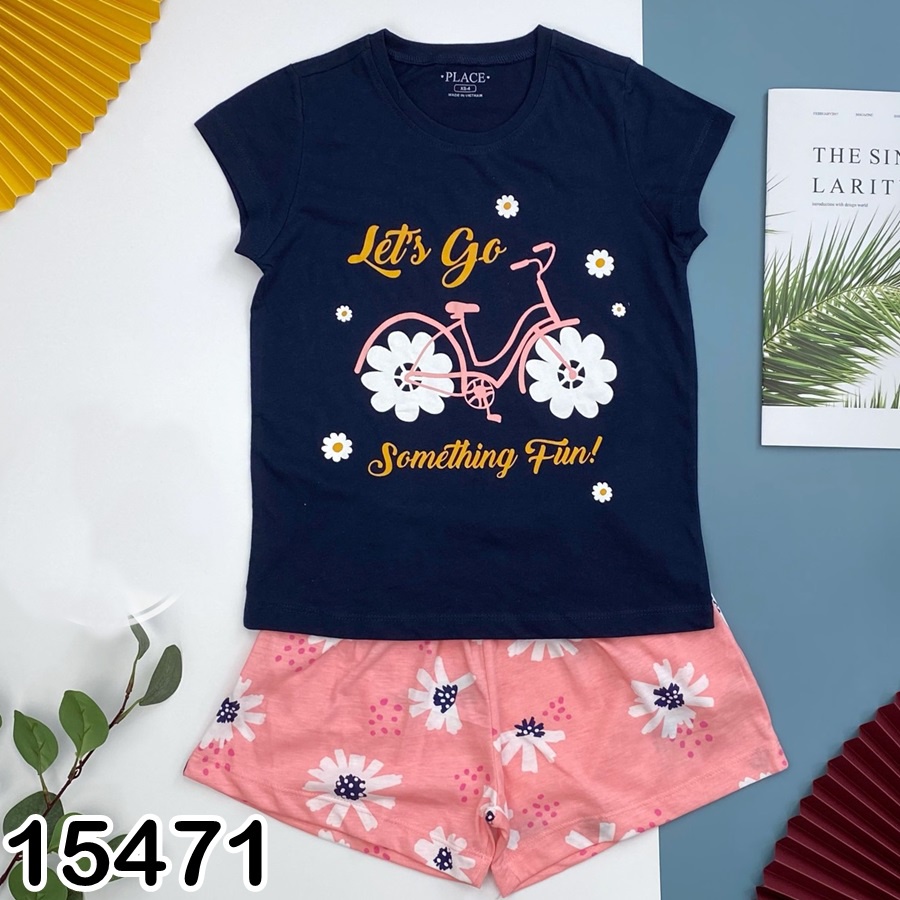 Bộ thun ngắn Bigbaby size đại họa tiết disney cho bé gái 4-14t