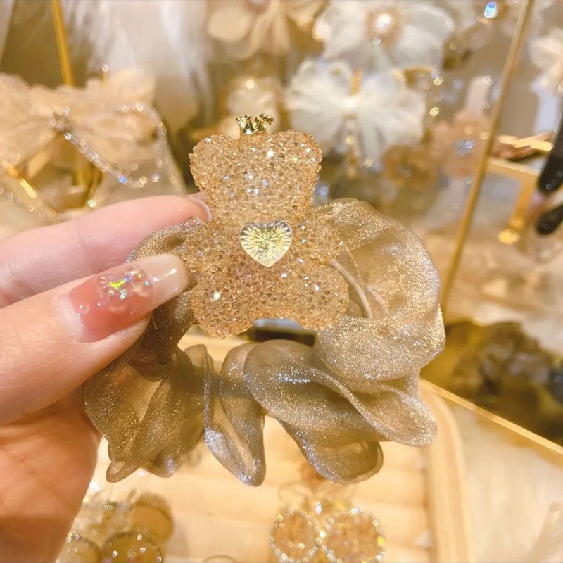 Dây Buộc Tóc Co Giãn Hình Vương Miện Đính Đá Sang Trọng 2022