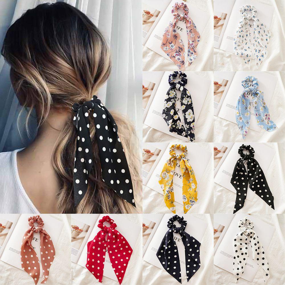 FAY Dây Cột Tóc Đuôi Ngựa Co Giãn In Họa Tiết Phong Cách Boho Thời Trang Cho Nữ