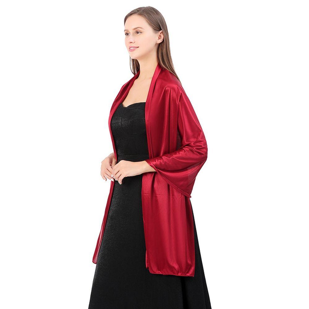 Khăn Choàng Satin Màu Sắc Trơn Phong Cách Hàn Quốc Cổ Điển Thời Trang Cho Nữ