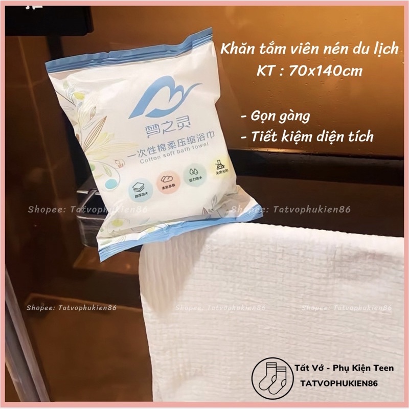 Khăn tắm nén du lịch 🎀SALE🎀 Khăn tắm bé du lịch kích thước 70x140cm gọn gàng tiện lợi mang đi chơi đi du lịch