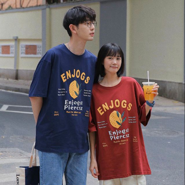 Áo thun tay lỡ Unisex dạng cặp ENJOGS