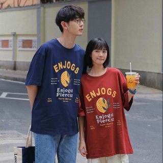 Áo thun tay lỡ Unisex dạng cặp ENJOGS