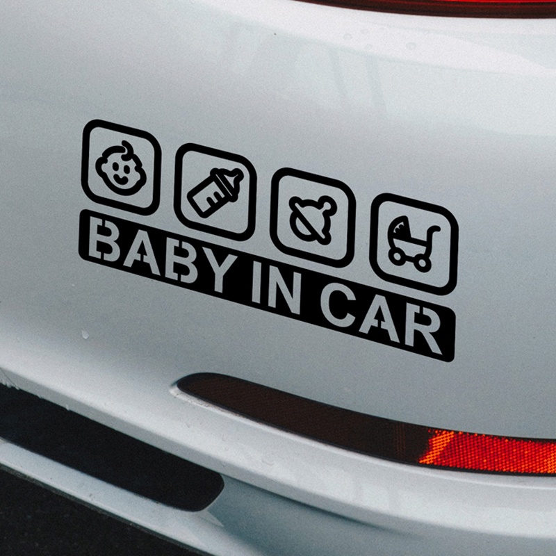 Miếng Dán Trang Trí Xe Hơi In Chữ Baby In-Car BABYINCAR Sáng Tạo
