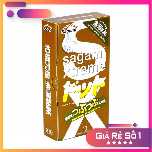 Sagami xtreme Feel Up nâu Hộp 10c bao cao su Gai Sần Nổi Hộp