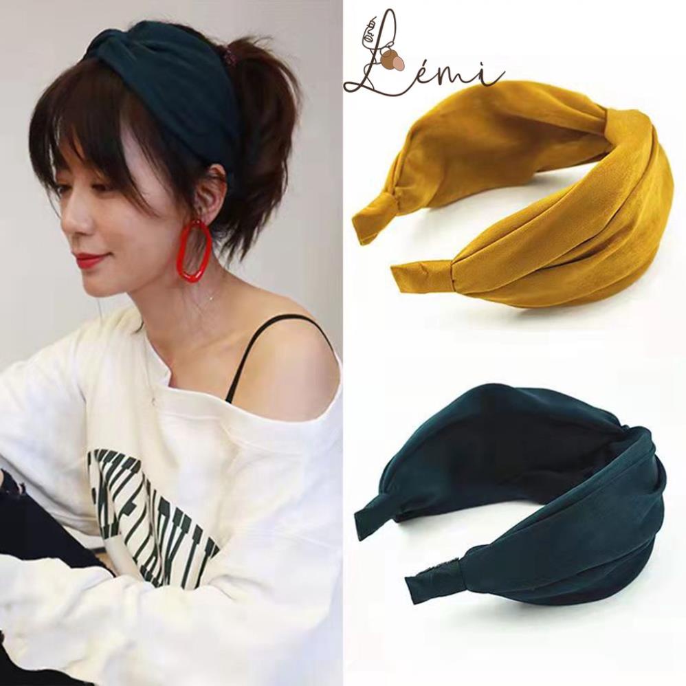 Bờm Cài Tóc Băng Đô Cài Đầu Bản To Kiểu Dáng Retro Chất Liệu Nhung Mềm Mại Nhiều Màu Sắc Xinh Xắn June Accessories