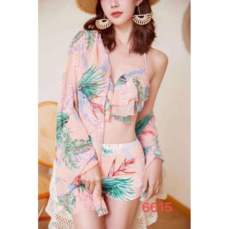 Váy Ngủ Nữ💞FREESHIP💞Set Bộ Bikini Kèm Khăn Choàng Cực Xinh L
