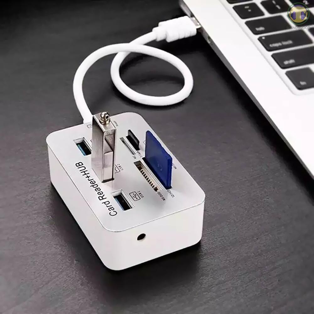 Bộ Chia USB 3 Cổng 3.0 + Đầu Đọc Thẻ Nhớ Đa Năng - HUB USB 3.0/3.1 + Card Reader 5/10 Gbps tốc độ cao