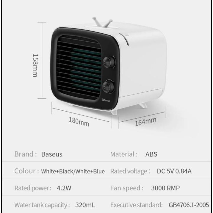 Quạt để bàn Baseus Time desktop evaporative cooler White+Blue CXTM-23