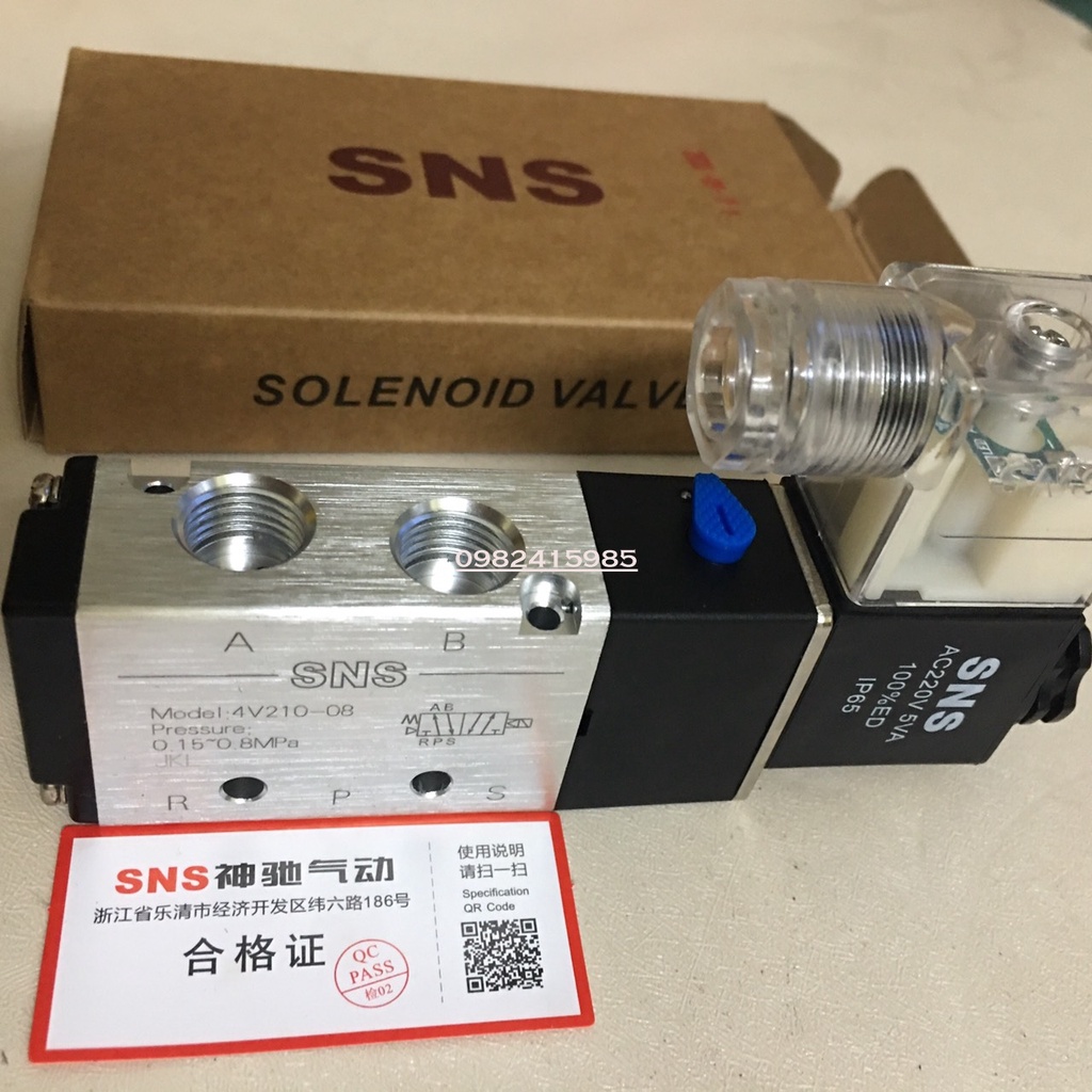 4V210-08 Van điện từ 5/2 chính hãng SNS (Hàng chất lượng cao)