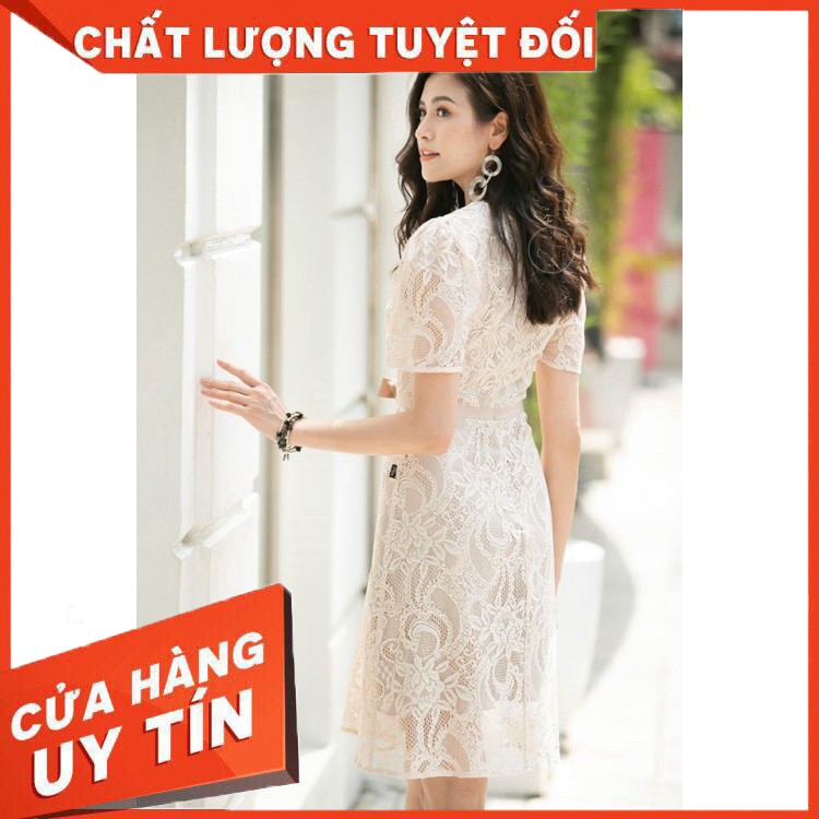 (Lịch thiệp/Sang trọng)  Váy ren  màu nude cổ ngọc SEFA FASHION  SFD19234962 (Đẹp nhất, dễ thương) (Giá tốt/Hot)