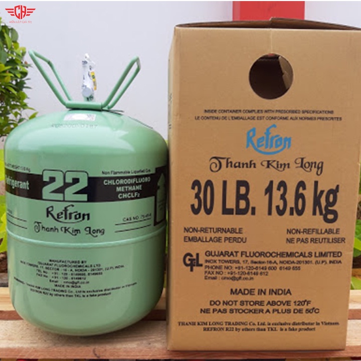 gas lạnh điều hoà R22 gas máy lạnh bình 13,6kg ấn độ