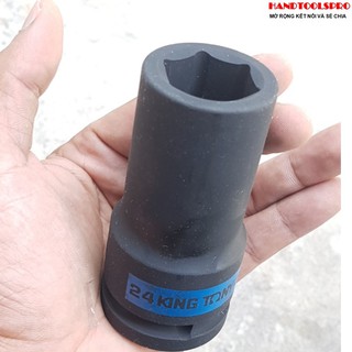 Đầu tuýp đen dài 3/4 inch lục giác 24mm Kingtony 643524M