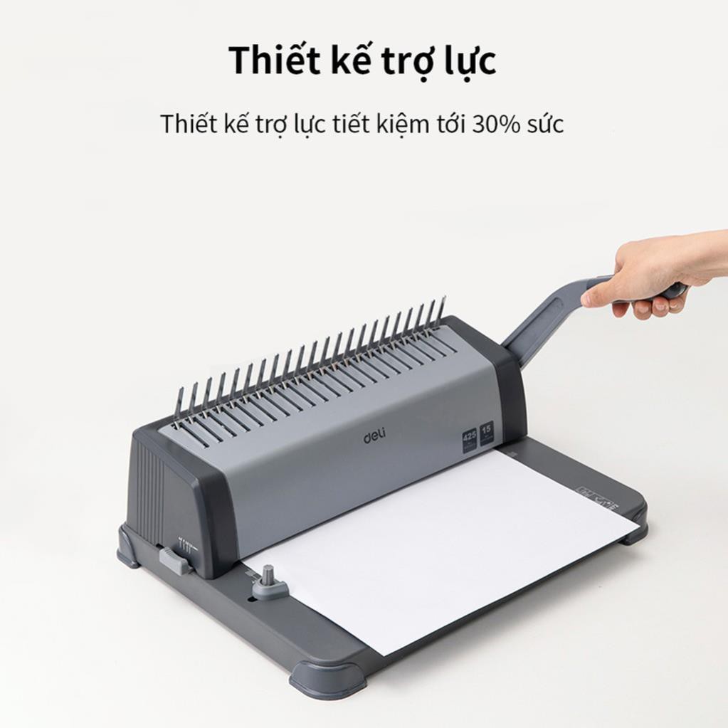 Máy Đóng Gáy Xoắn Lò Xo Deli Chính Hãng Cao Cấp - Tiện Dụng Cho Tài Liệu, Sách, Lịch - Thiêt Kế Chắc Chắn Siêu Bền E3872
