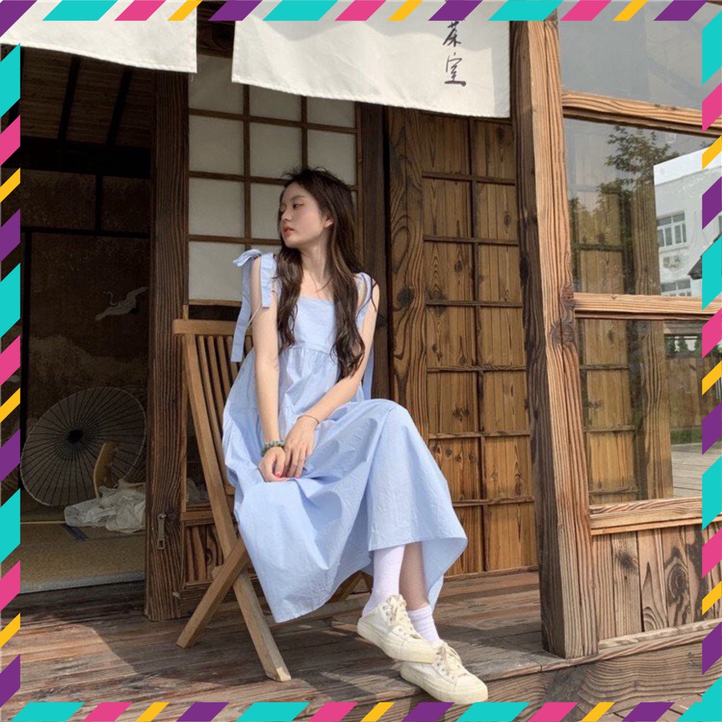 Đầm Nữ, Váy Nữ Babydoll 2 Dây Thắt Nơ Dáng Dài 3 Tầng Siêu Xinh | BigBuy360 - bigbuy360.vn