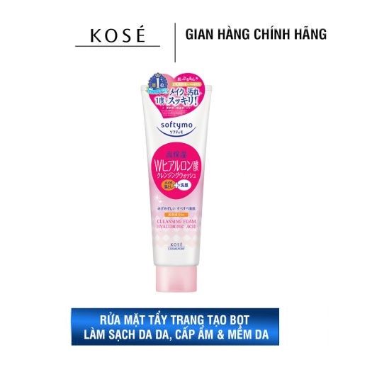 Sữa Rửa Mặt Dưỡng Ẩm Kose Softymo Cleansing Foam Hyaluronic Acid (190g)