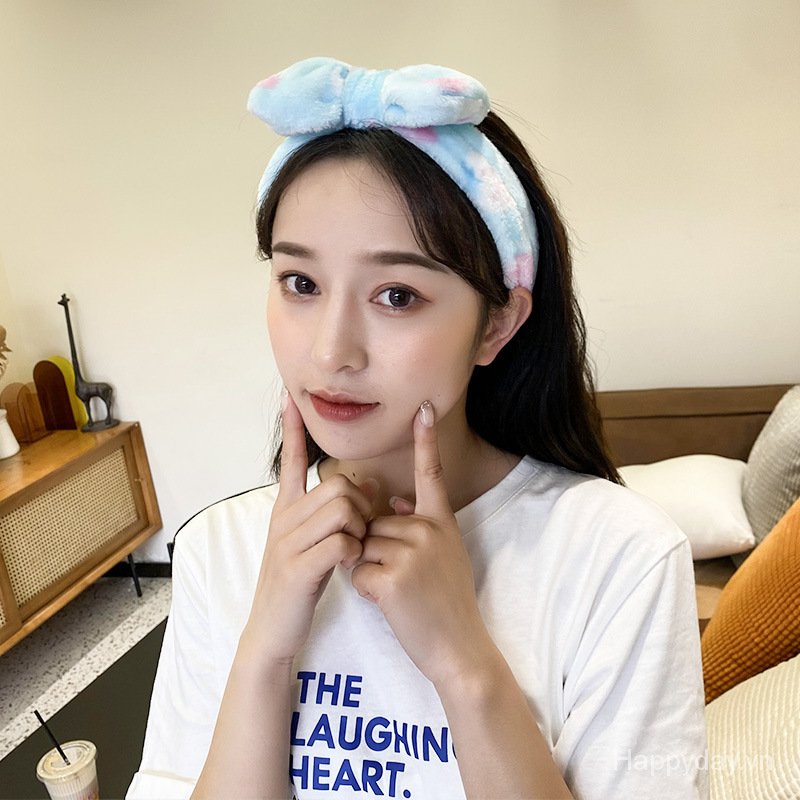 Băng đô nơ vải nhung mềm mại cho nữ