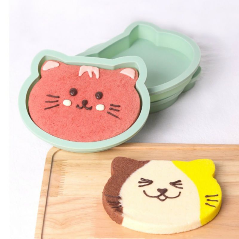 Khuôn bánh hình mèo siêu xinh, chất liệu silicone cao cấp