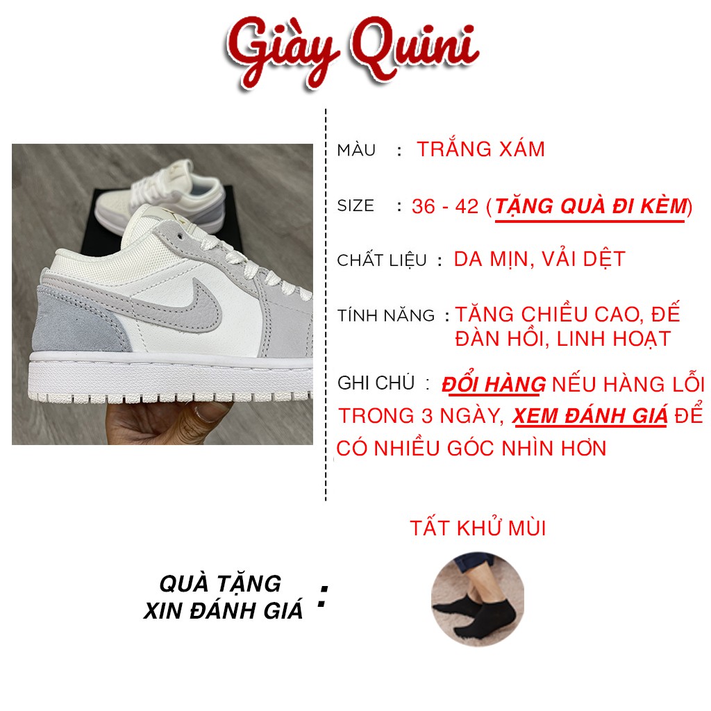 Giày 𝐉𝐨𝐫𝐝𝐚𝐧 𝐜ổ 𝐭𝐡ấ𝐩 ✿TẶNG QUÀ✿ Giày 𝐉𝐨𝐫𝐝𝐚𝐧 1 Paris Xám Xanh cổ thấp Nam Nữ all