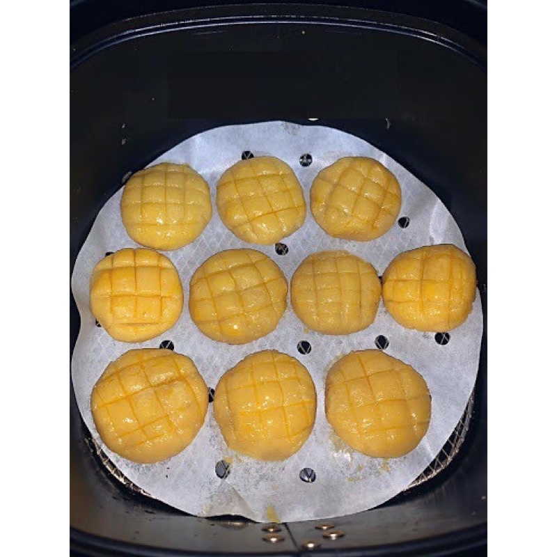 100 tờ Giấy nến đục lỗ Giấy nến tròn lót xửng hấp, nồi chiên không dầu, hấp bánh bao 23 cm