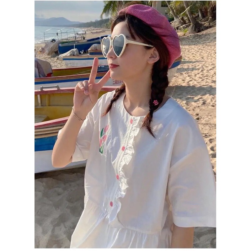 VÁY BABY DOLL TRẮNG THÊU HOA | BigBuy360 - bigbuy360.vn