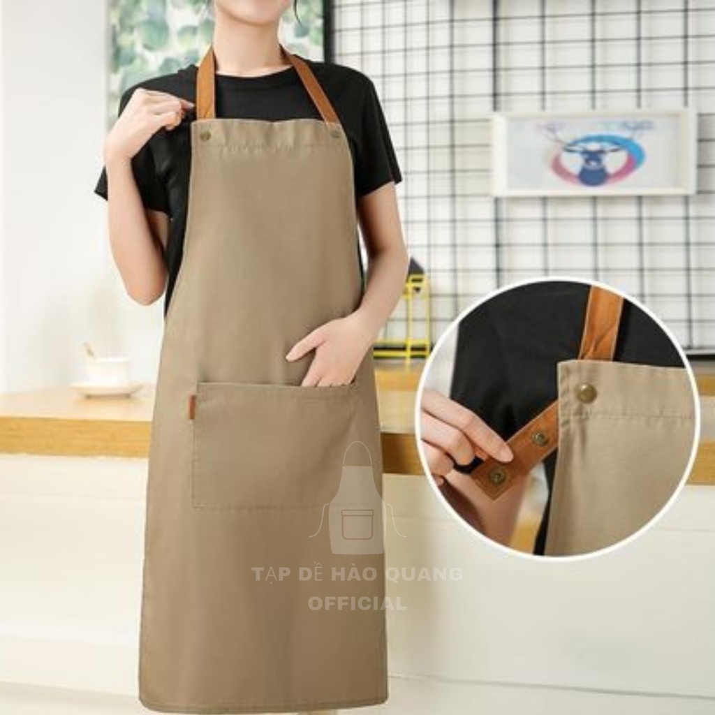 Tạp Dề cao cấp HÀO QUANG cho nhân viên pha chế , nhân viên phục vụ ,đầu bếp dáng dài màu be
