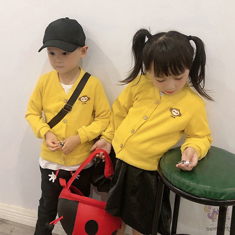 Áo Khoác Dệt Kim Tay Dài Thời Trang Xuân Thu Phong Cách Hàn Quốc Cho Bé