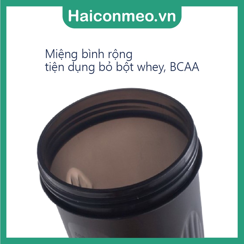Bình thể thao lắc whey 600ml tặng kèm bóng lắc inox