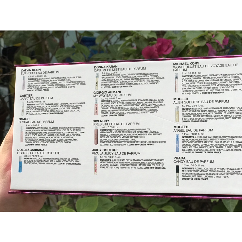 Gift set 20 mẫu nước hoa cho nữ nổi tiếng và yêu thích của Macy's