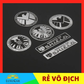 Tem Logo Kim Loại 6,5cm Khiên Captain American Đội Trưởng Mỹ - Đại Bàng S.H.I.E.L.D