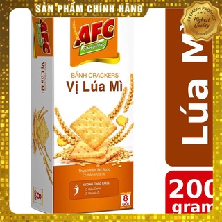Bánh crackers afc mặn vị rau& lúa mì hộp 8 gói 200g