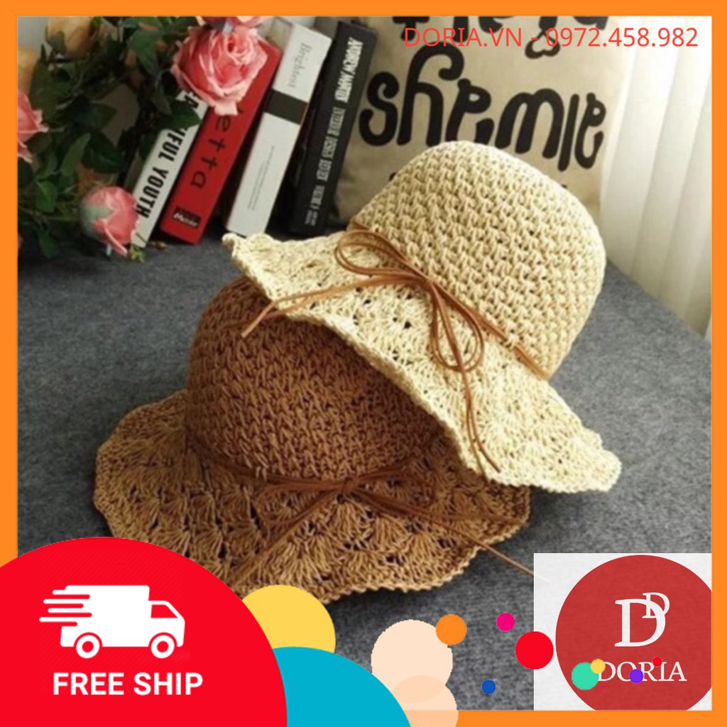 FREESHIP 50K [GIÁ HỦY DIỆT] Mũ cói đi biển đẹp dịu dàng DR23